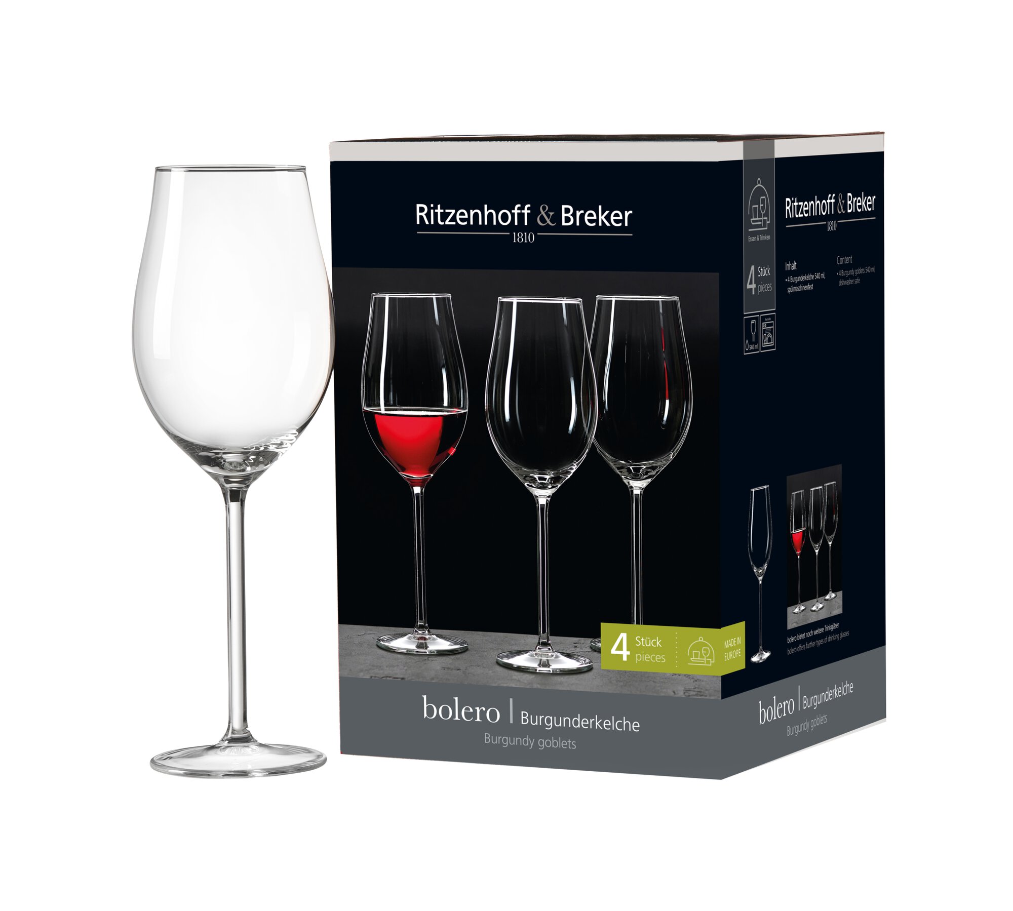 4er Set Burgunder 540 ml Bolero