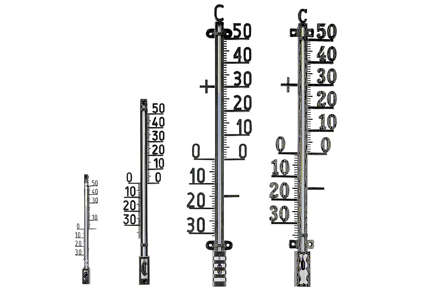 Innen/Außenthermometer Metall rostfrei 42cm