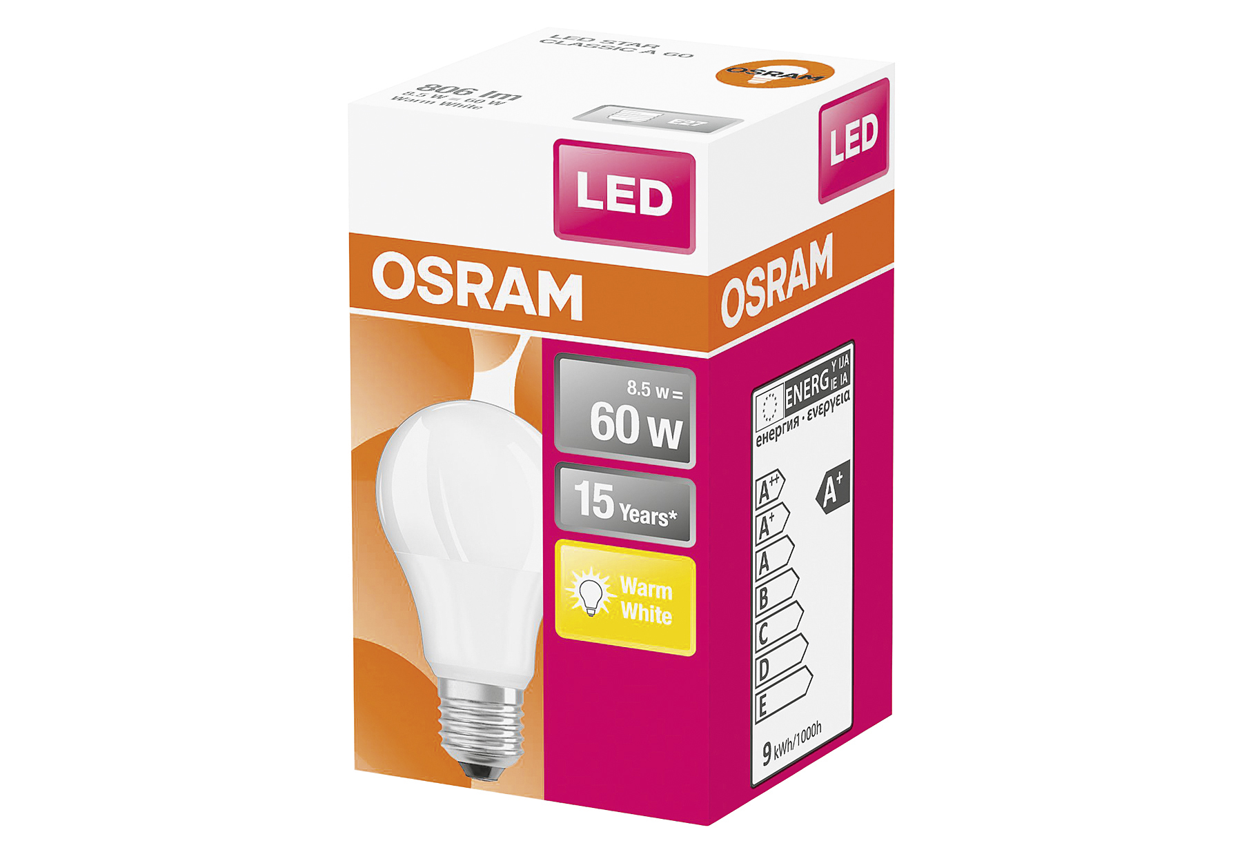 LED Birnenlampe A 60 10W E27