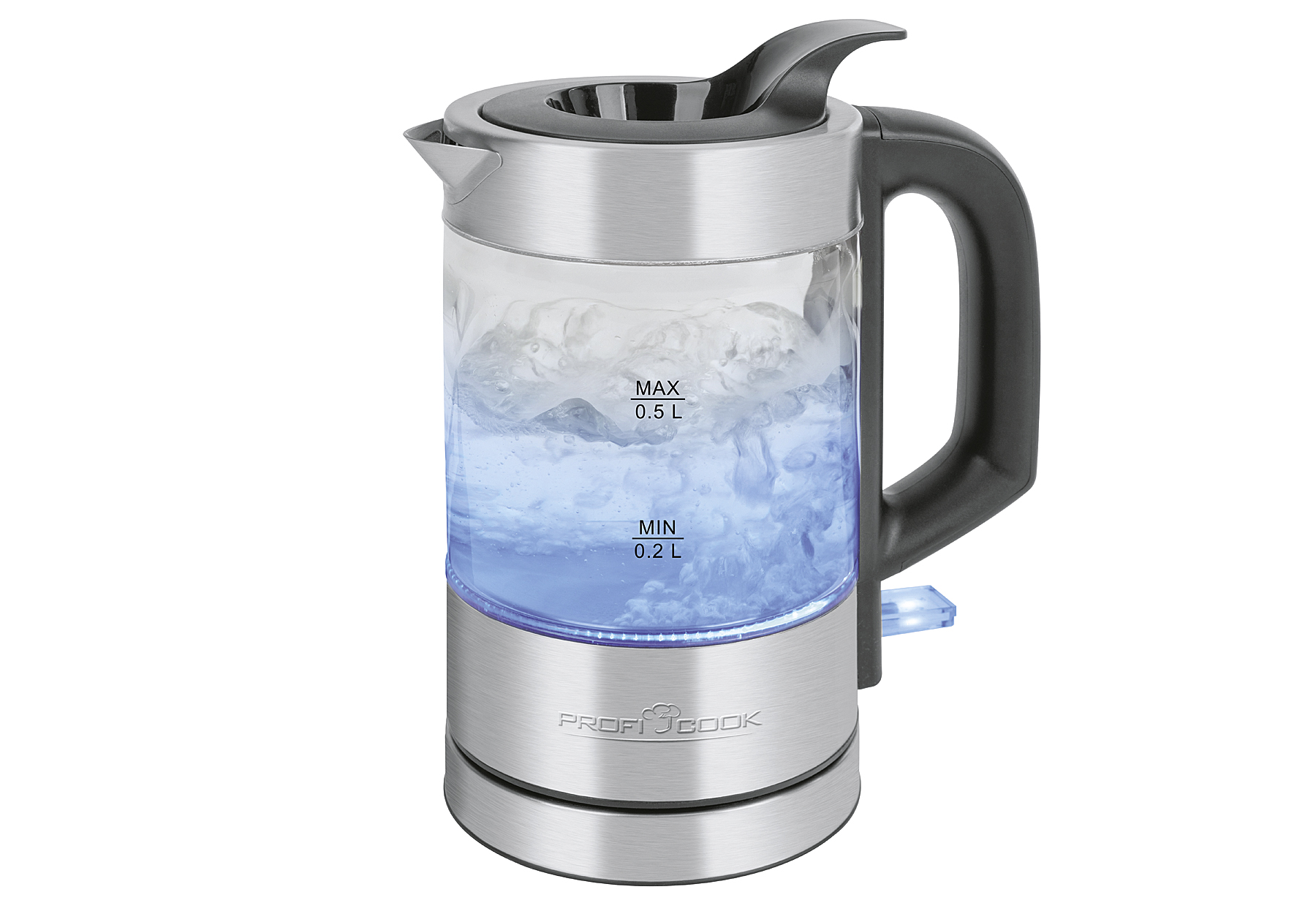 Glas-Wasserkocher PC-WKS 1228 G 0,5l 2000W