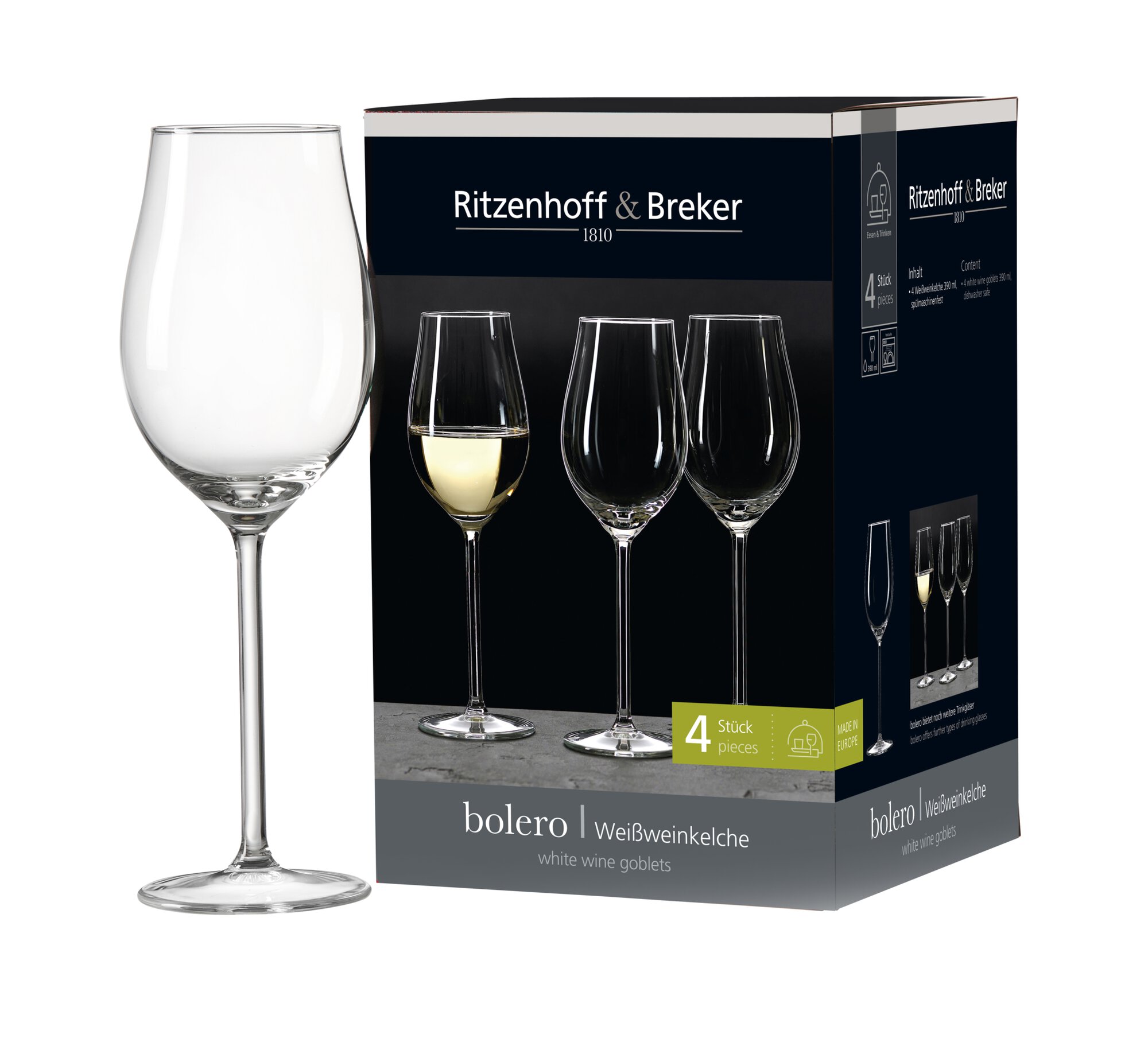 4er Set Weisswein 390 ml Bolero