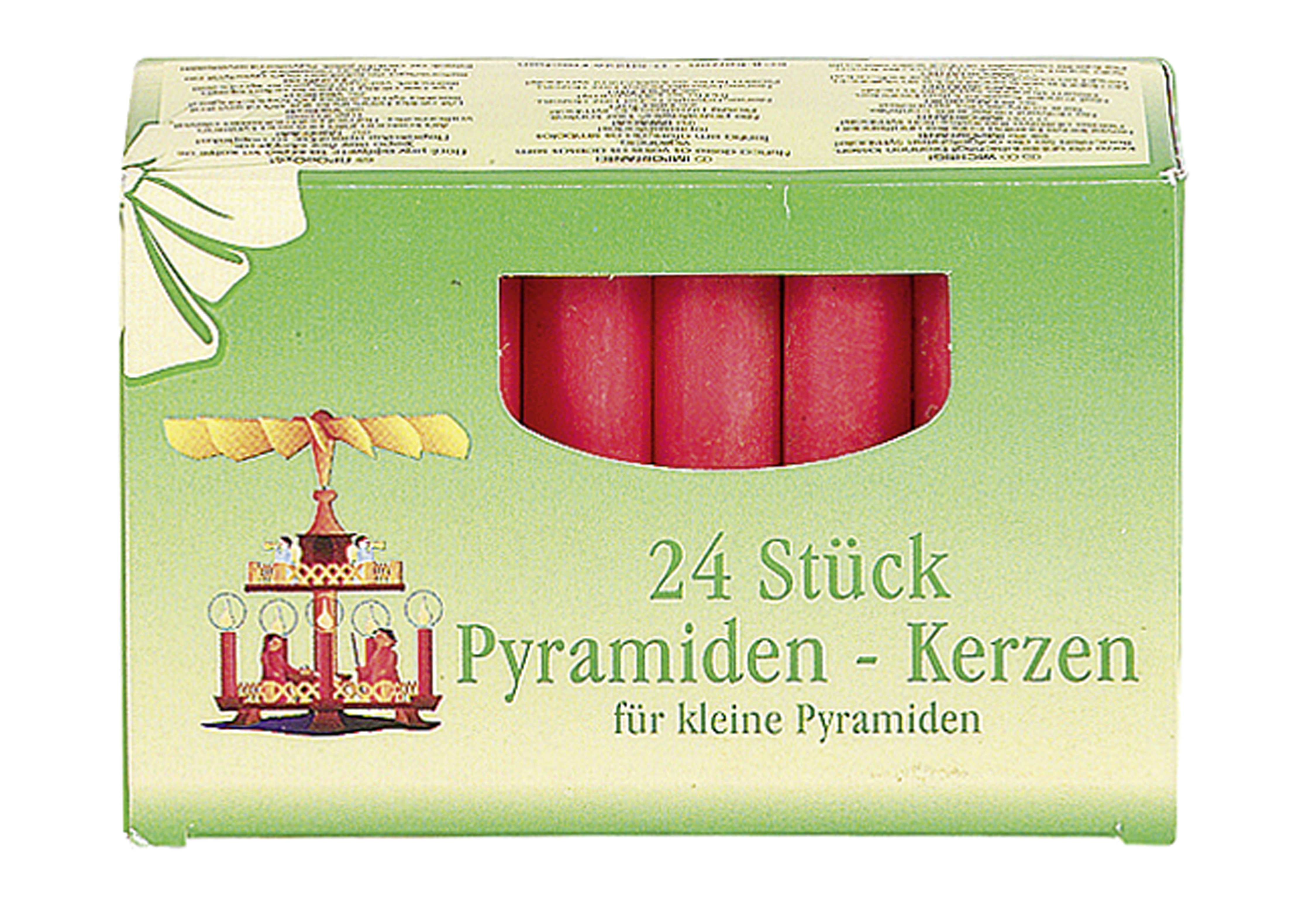 Pyramidenkerze 7cm Ø1,4cm rot 24 Pack