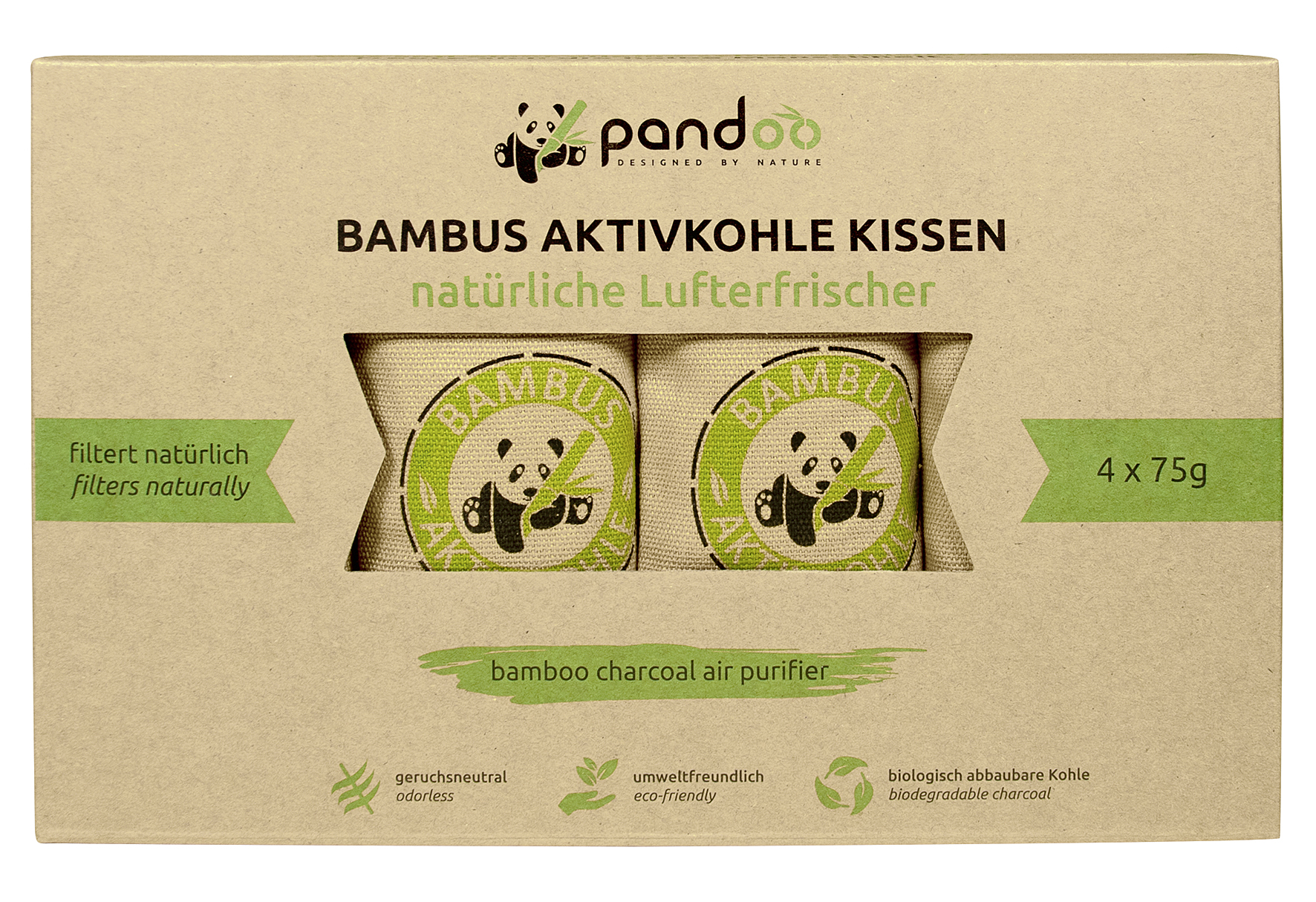 Lufterfrischer Aktivkohle Kissen 4 x75 g