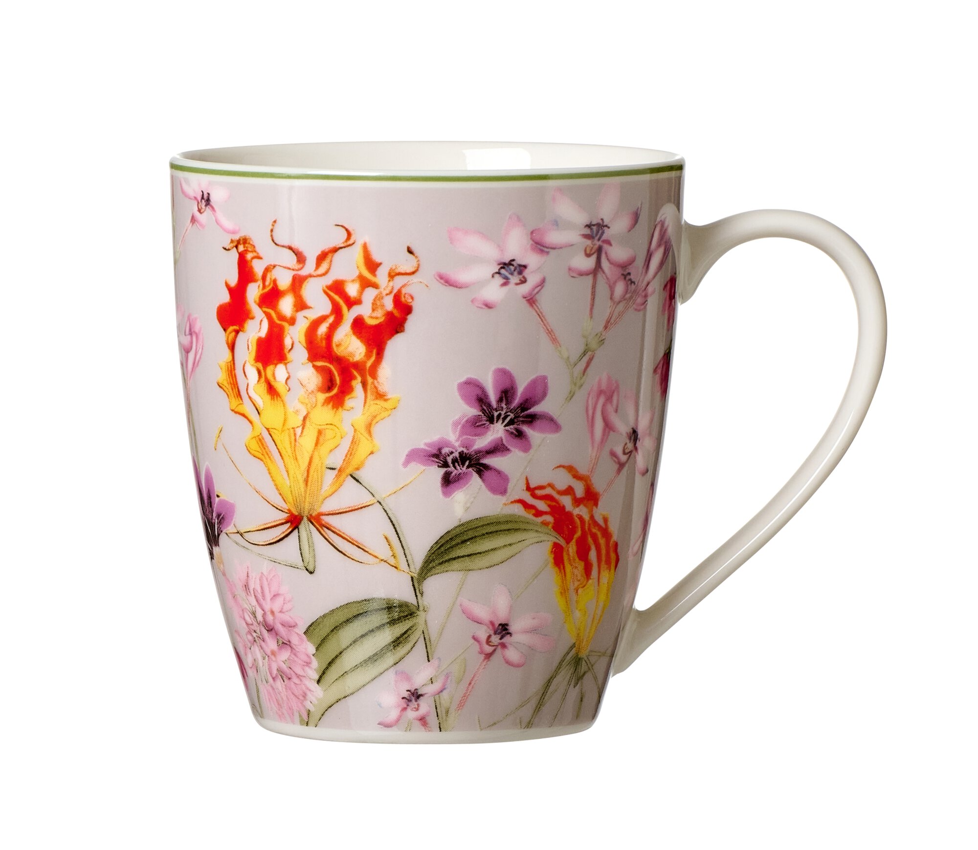 6er Set Kaffeebecher Flora Grau