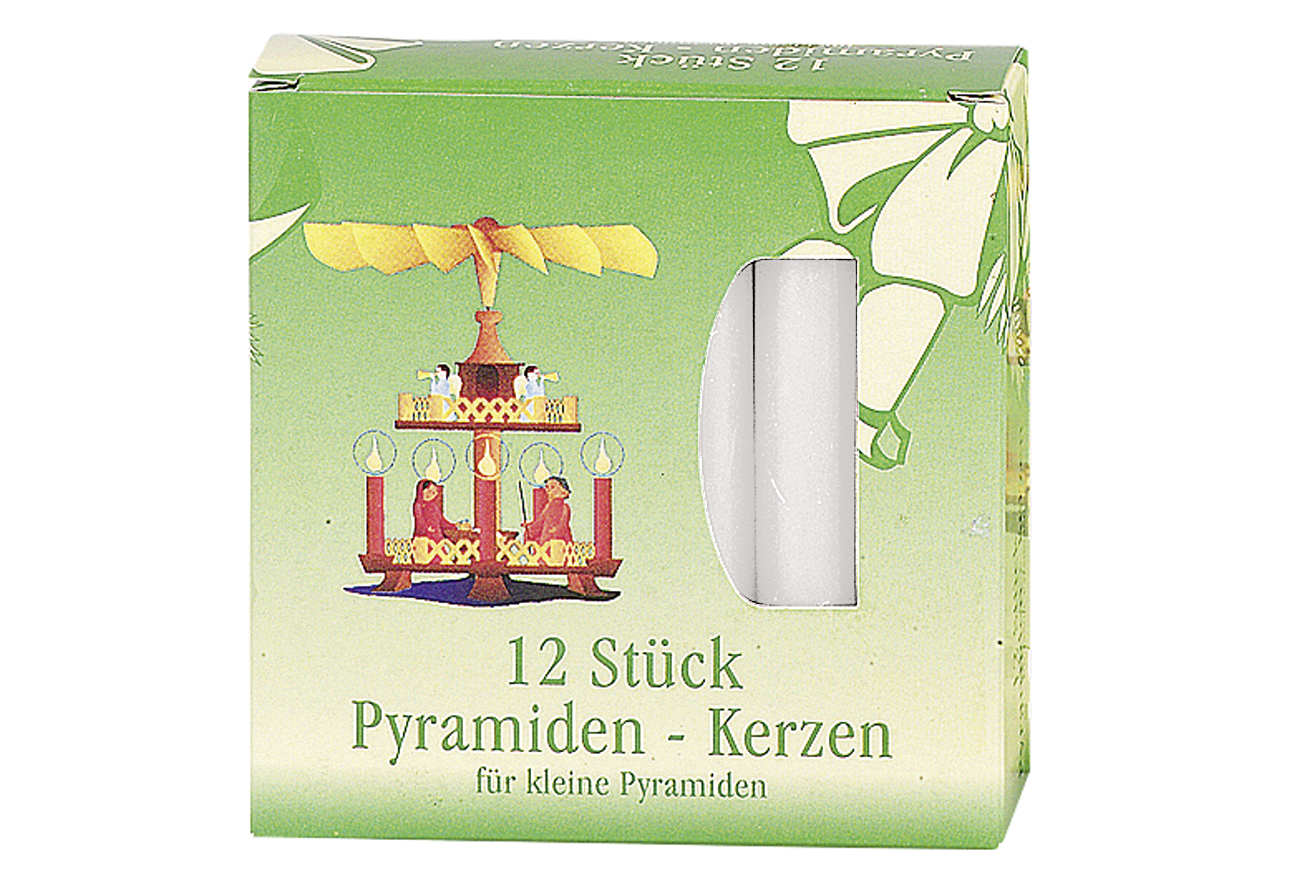 Pyramidenkerze 10cm Ø1,7cm weiß 12 Pack