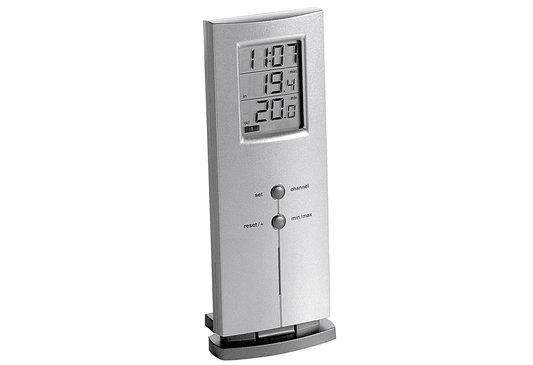 Funk-Thermometer 3,1x6,1x15,7cm silber-metallic/grau